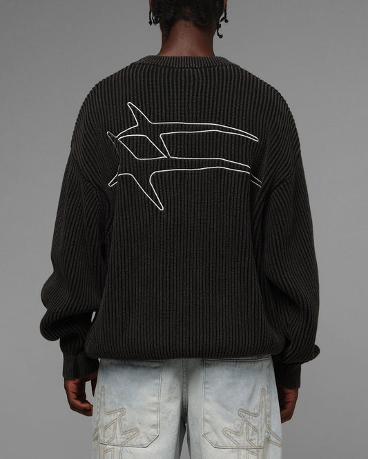 Loiter Star Born Knit Sweater Black - image 2
