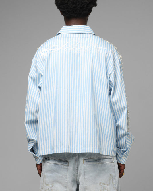 Loiter Pearl Button Up Shirt Blue Stripe