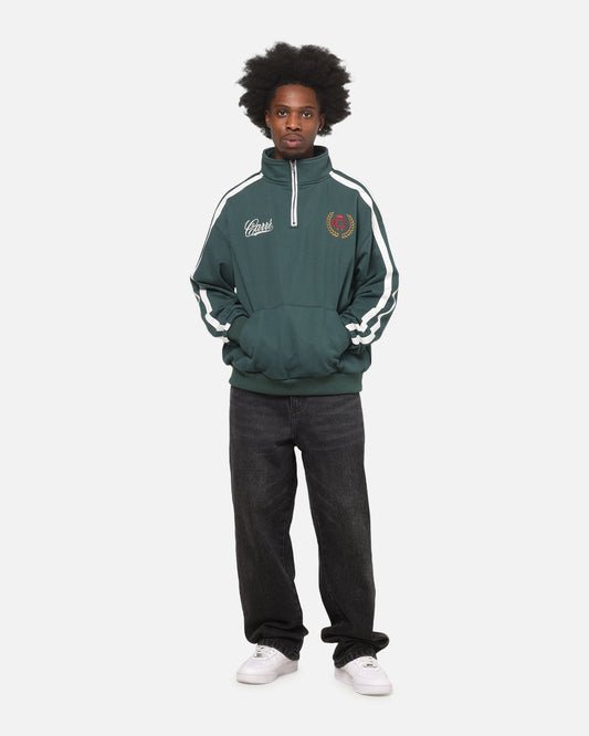 Carre Footie 1/4 Zip Crewneck Green/Off White - image 2
