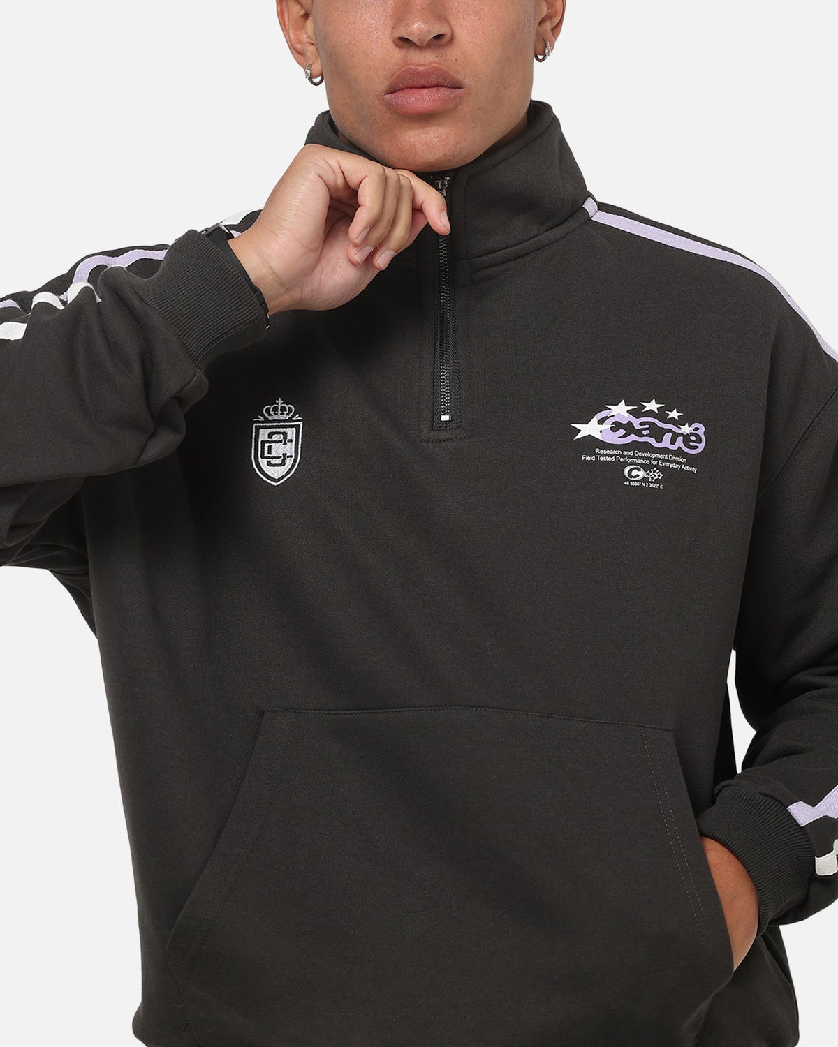 Carre Footie 1/4 Zip Crewneck Vintage Black - image 5