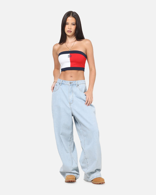 Tommy Jeans Women's TJW RWB Badge Tube Top White/Multi - image 2