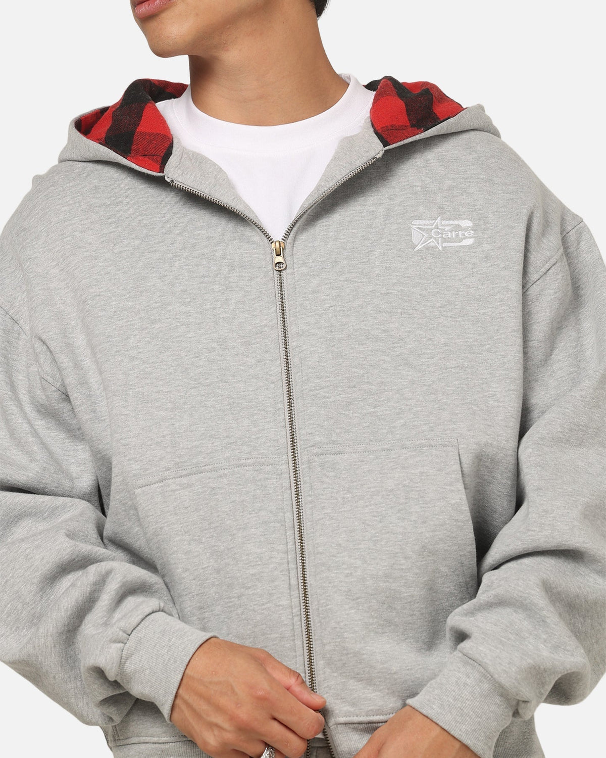 Carre True Form Hoodie Grey Marle/Plaid - image 6