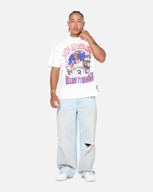 Mitchell & Ness Allen Iverson Star Burster T-Shirt Vintage White - image 2