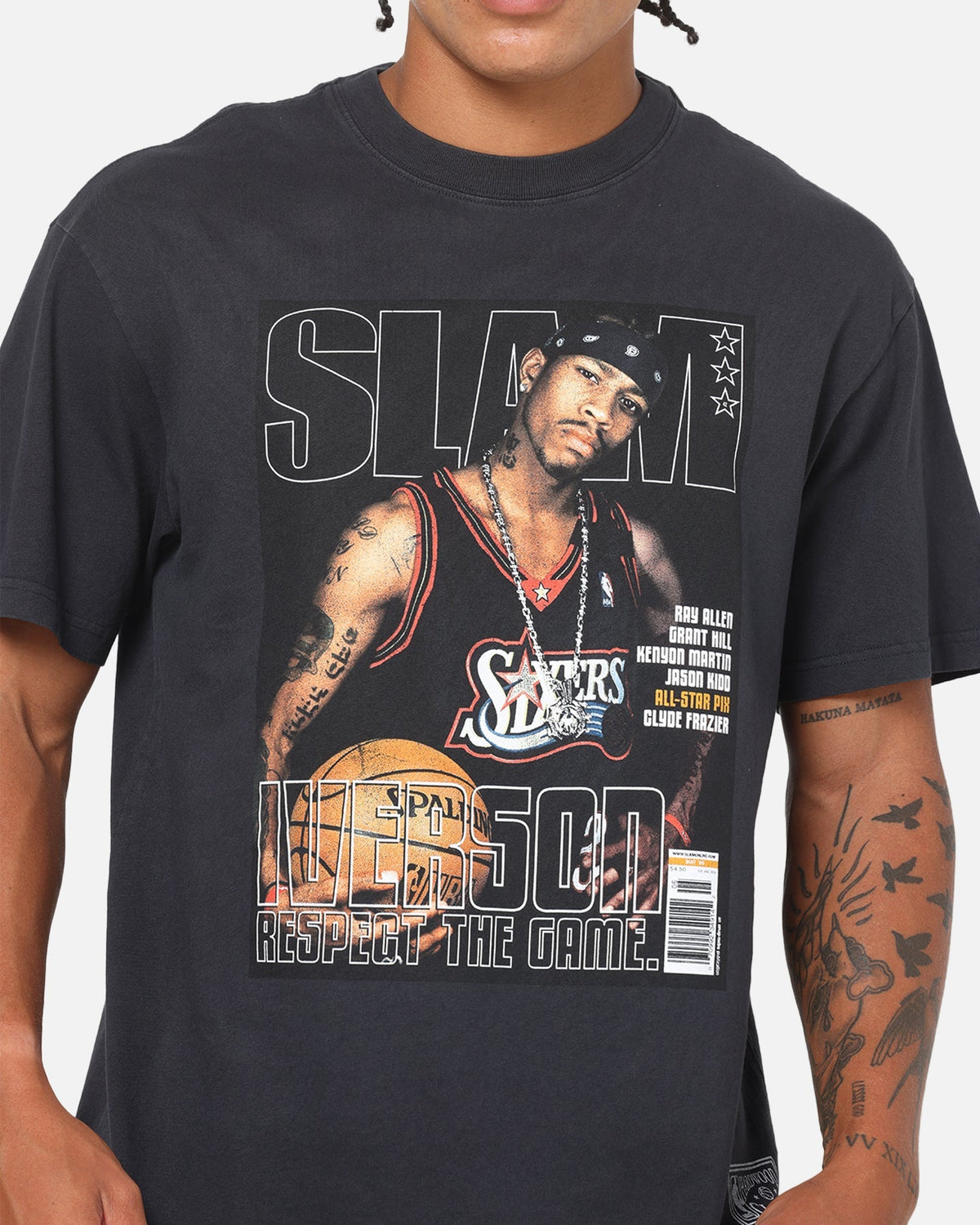 Mitchell & Ness Allen Iverson Slam T-Shirt Washed Black - image 6