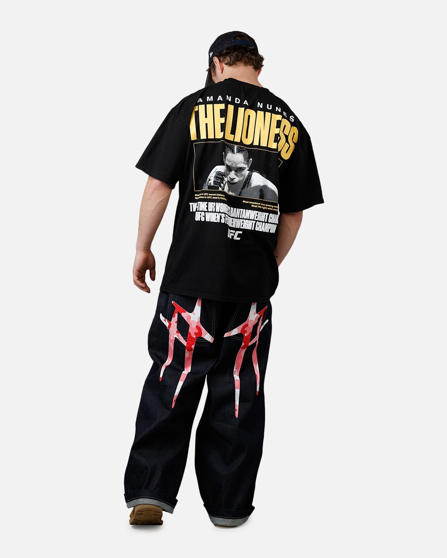 UFC By Culture Kings Amanda Nunes Goat T-Shirt Black Acidwash