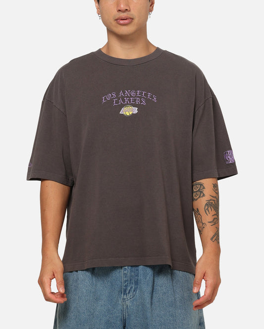 Mitchell & Ness Los Angeles Lakers Blackletter Champs Box T-Shirt Slate