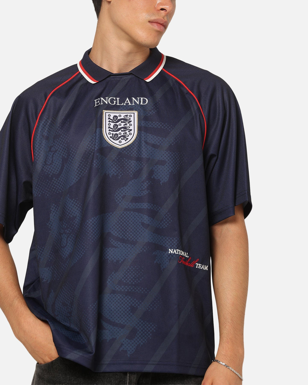 Majestic Athletic England Mesh Jersey Navy - image 6