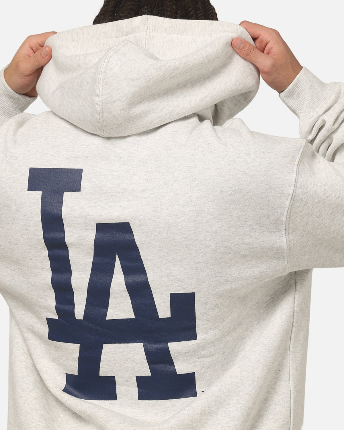 Majestic Athletic Los Angeles Dodgers Everteam Logo Hoodie Silver Marle - image 8