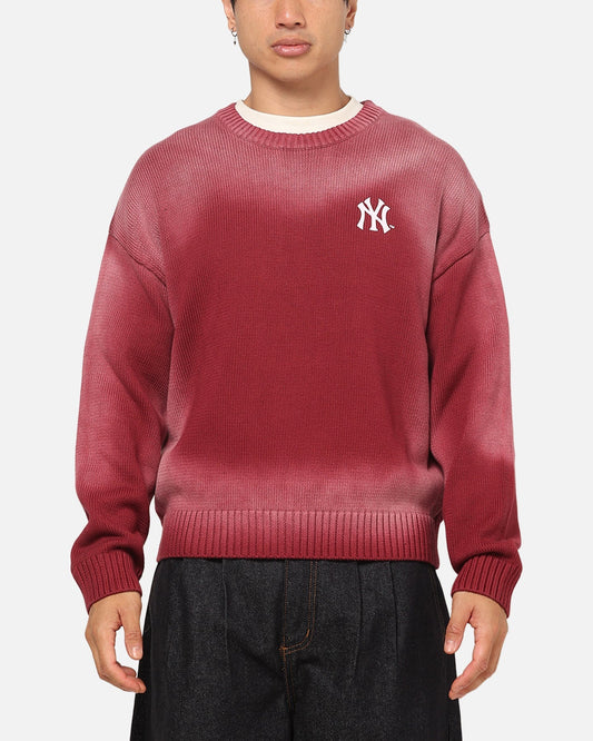 Majestic Athletic New York Yankees Black Letter Knit Crewneck Sour Cherry - image 2