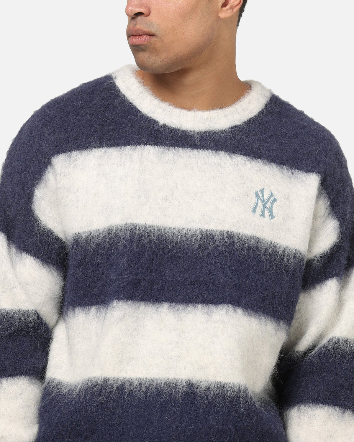 Majestic Athletic New York Yankees Block Stripe Knit Jumper Vintage White - image 6