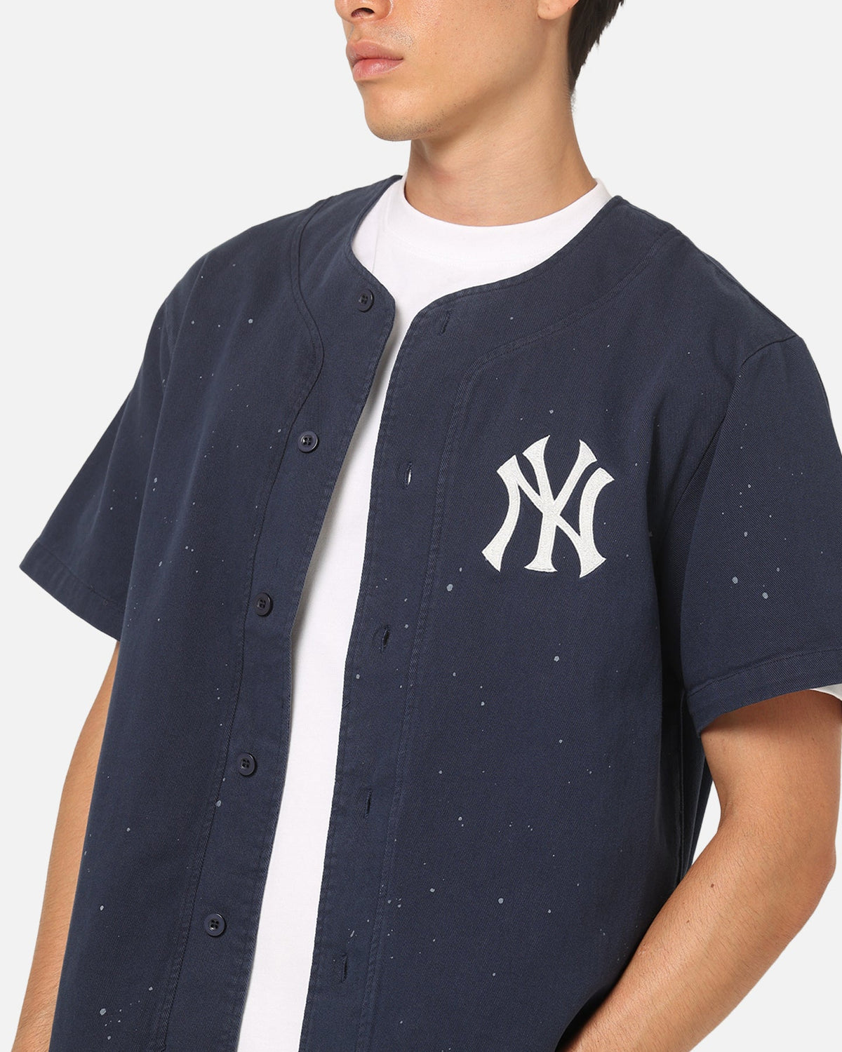 Majestic Athletic New York Yankees Splat Baseball T-Shirt Indigo - image 8