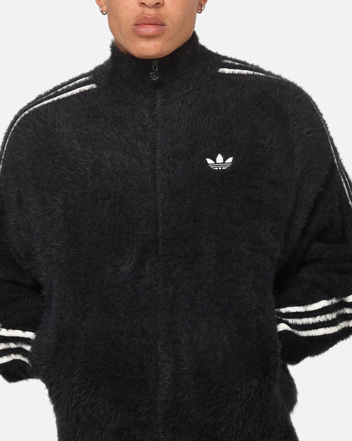 Adidas Faux Mohair Classic Track Top Black/Off White - image 6