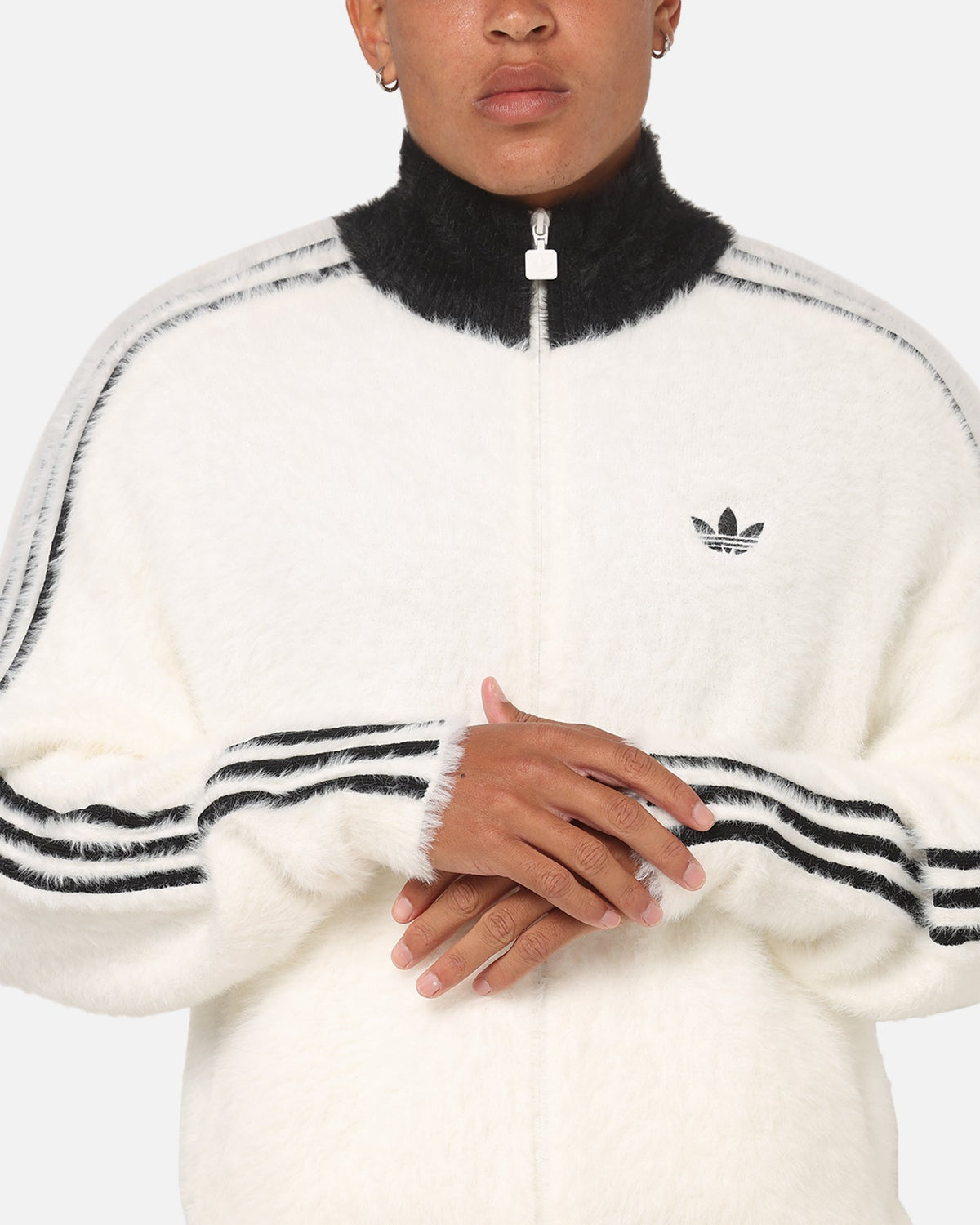 Adidas Faux Mohair Classic Track Top Off White/Black - image 6