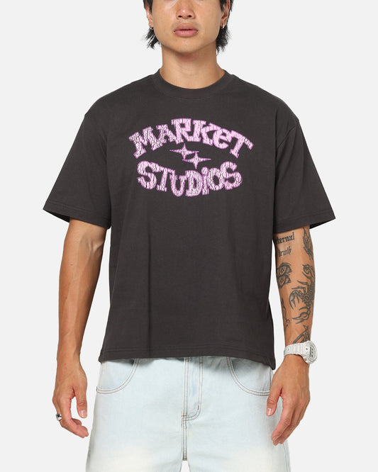 Market Smiley Old School T-Shirt Washed Black - image 2