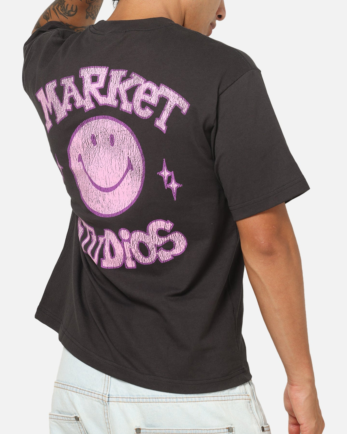 Market Smiley Old School T-Shirt Washed Black - image 8