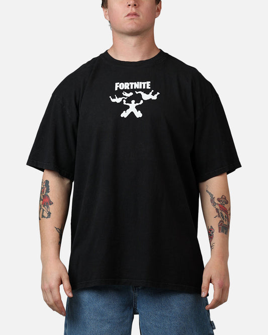 73Studio X Fortnite Where We Droppin T-Shirt Black Acidwash - image 2