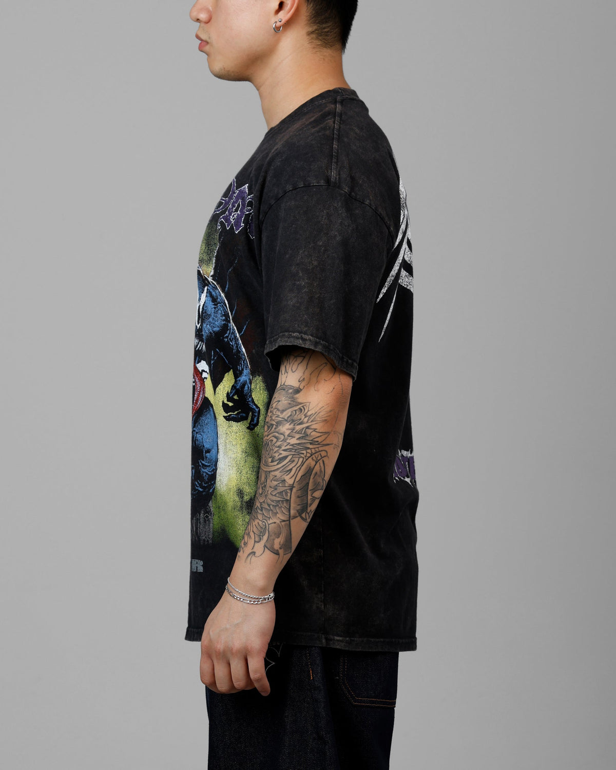 Loiter Marvel Venom Vintage T-Shirt Black Acidwash - image 6