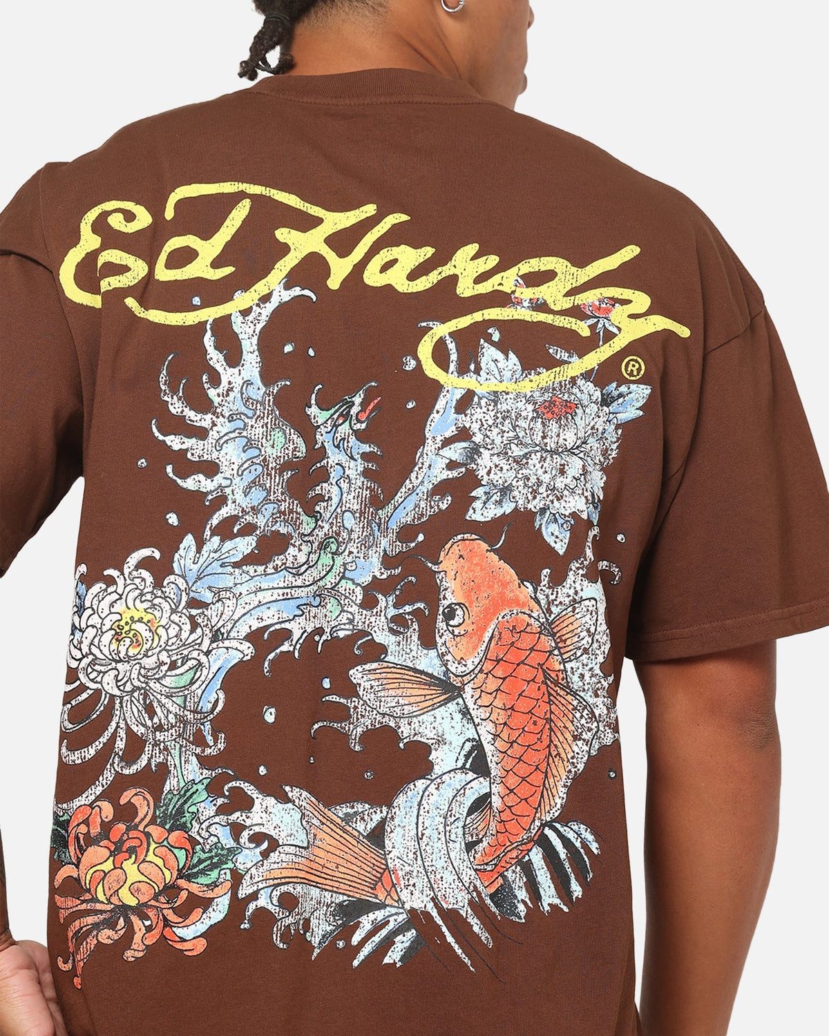 Ed Hardy Koi T-Shirt Brown