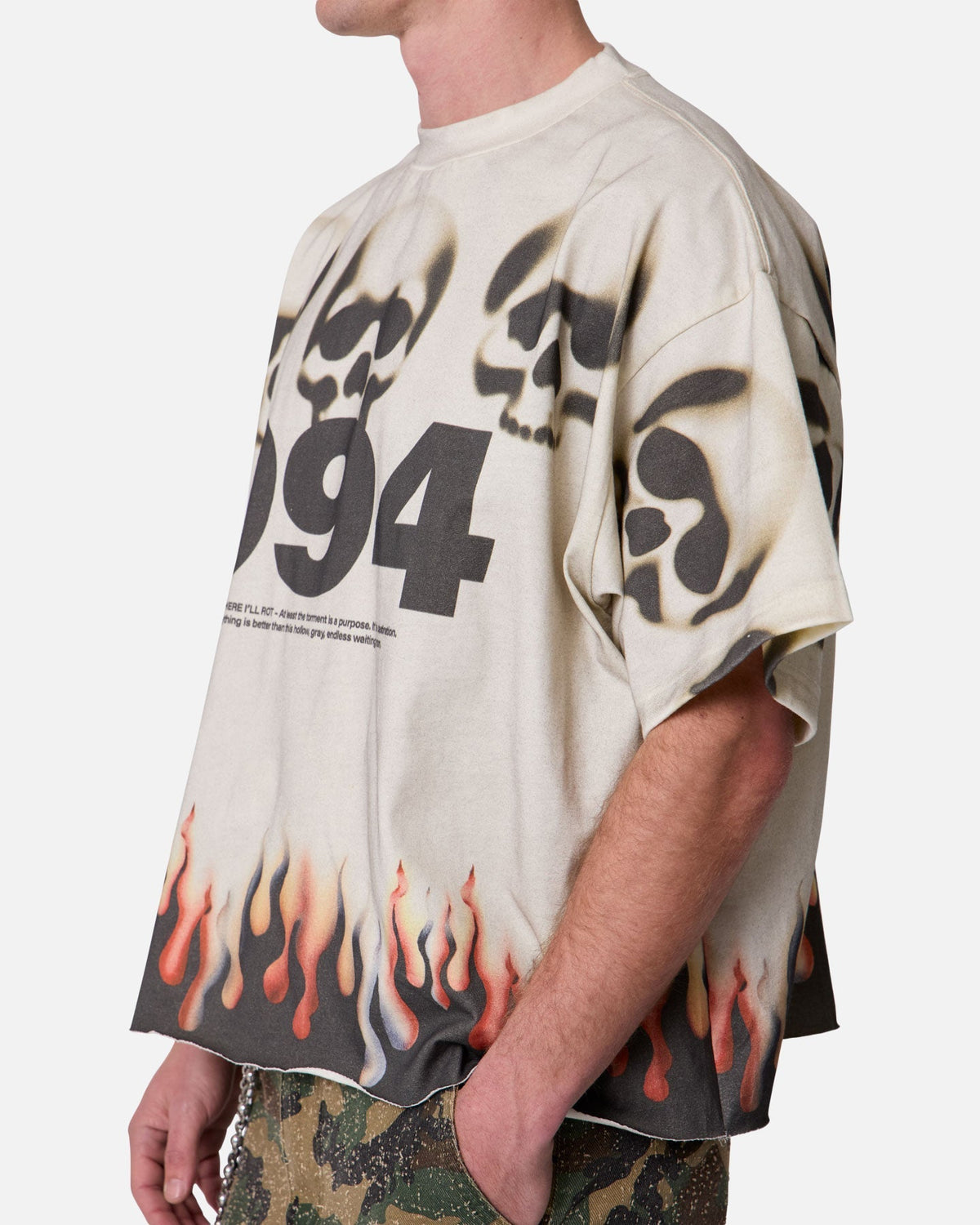 MNML Flame Skull T-Shirt Off White - image 6
