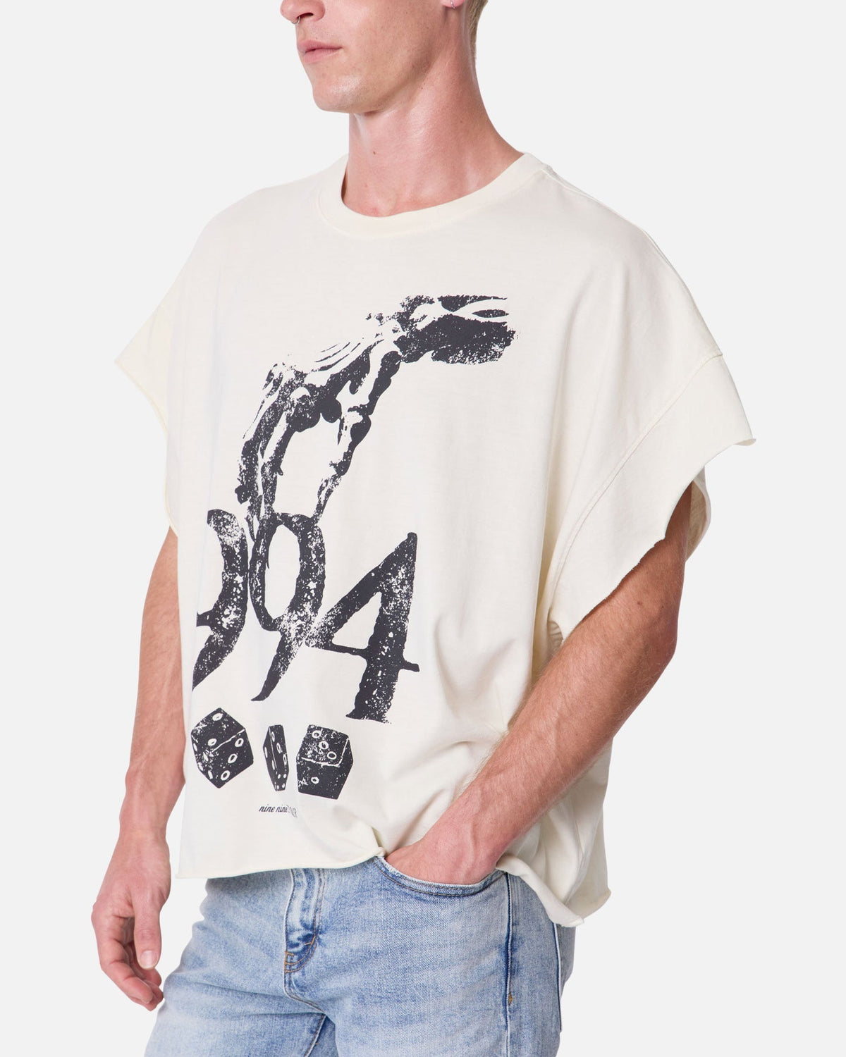 MNML Gamble Cut Off T-Shirt Off White - image 6