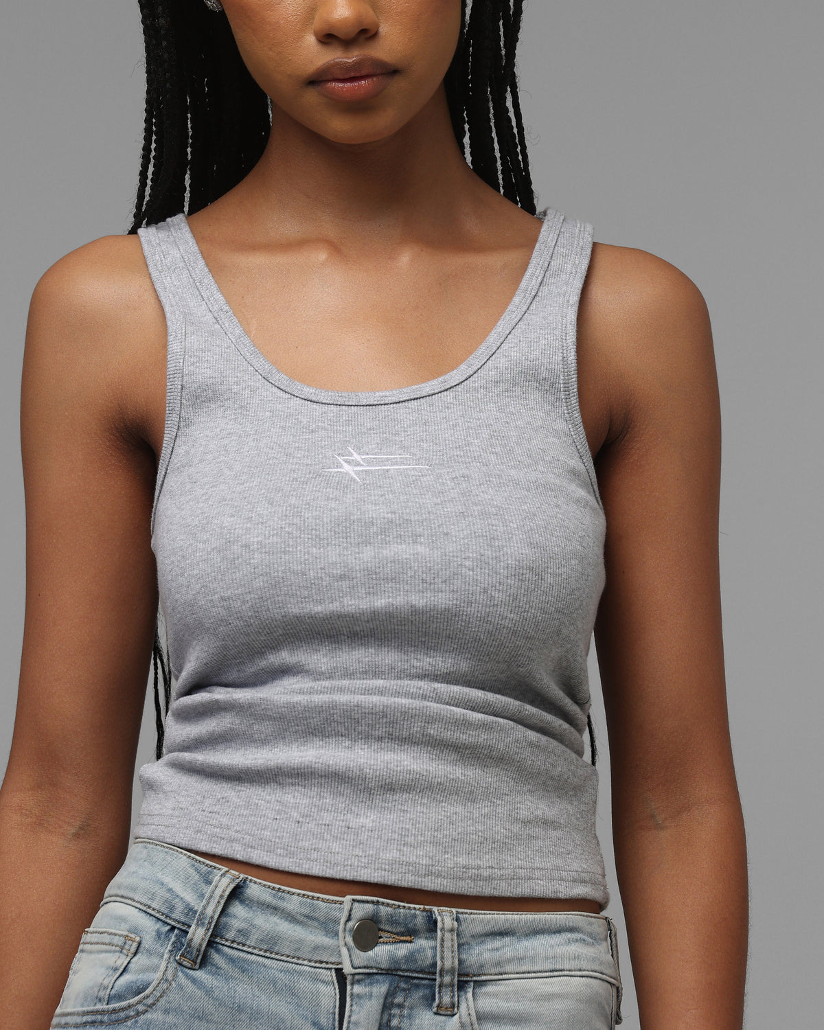 Loiter Women's Hybrid Scoop Neck Tank Grey Marle - image 6