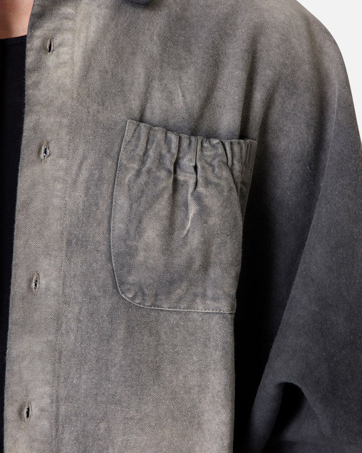 MNML Spray Denim Long Sleeve Shirt Washed Black - image 5