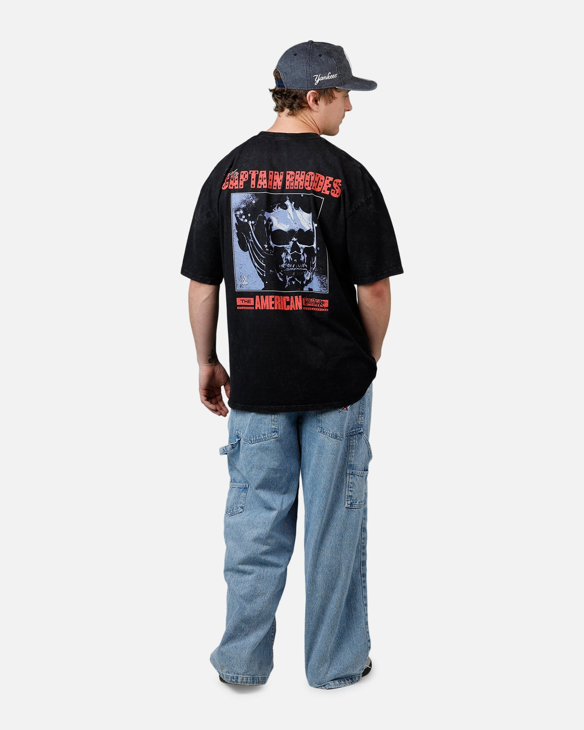73Studio X WWE Wrestlemania 42 Cody Rhodes T-Shirt Black Acidwash - image 6