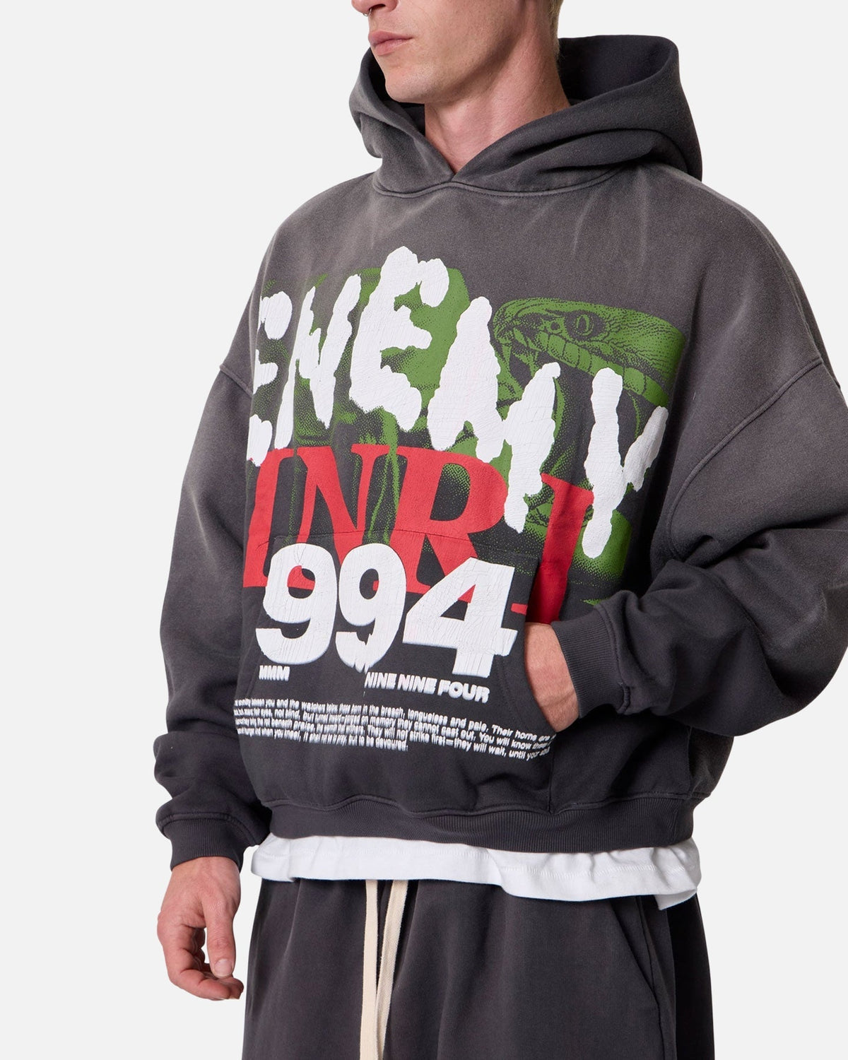 MNML Enemy Hoodie Washed Black - image 7
