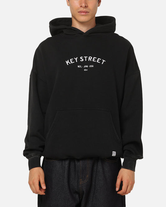Key Street Low Standards Hoodie Black Acidwash