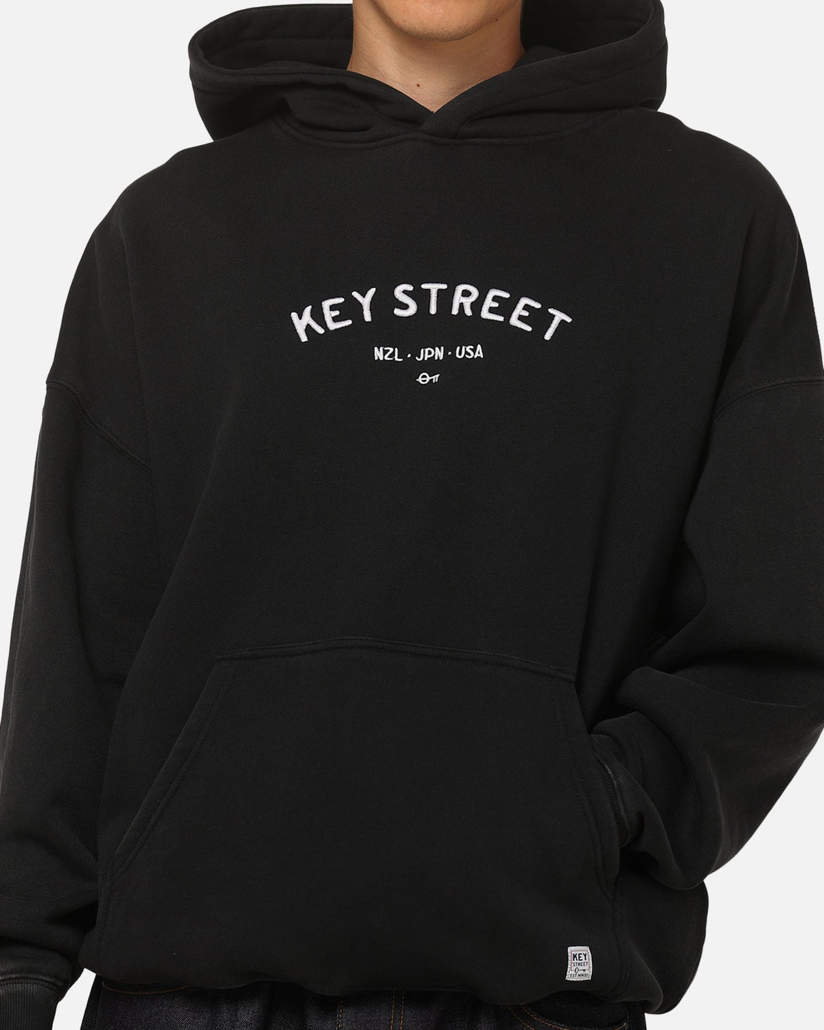 Key Street Low Standards Hoodie Black Acidwash