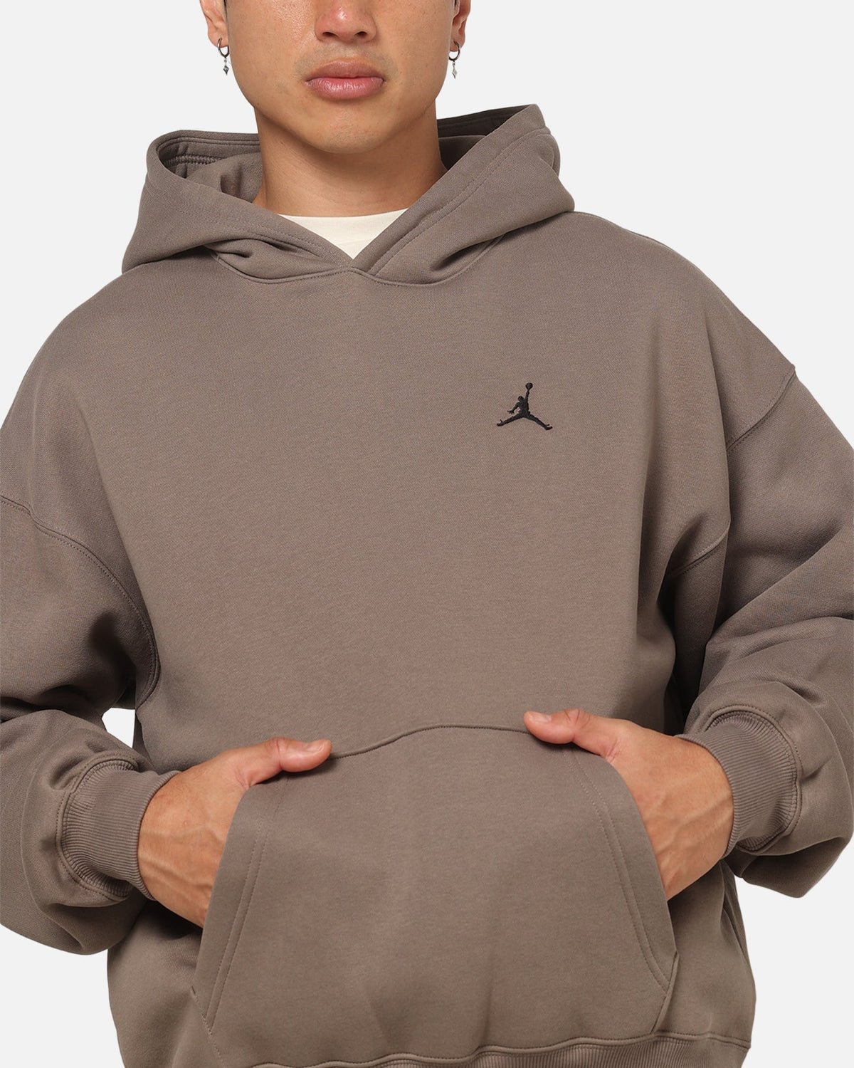 Jordan Brooklyn Fleece Oversized Hoodie Olive Grey - image 6