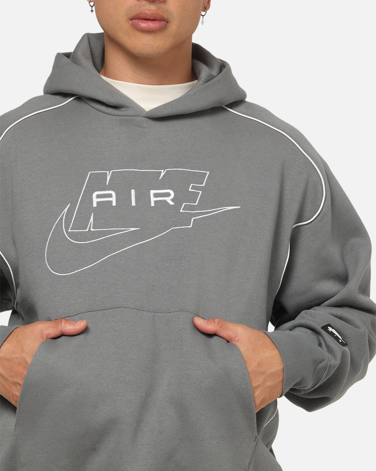 Nike Air Fleece Pullover Hoodie Smoke Grey - image 6