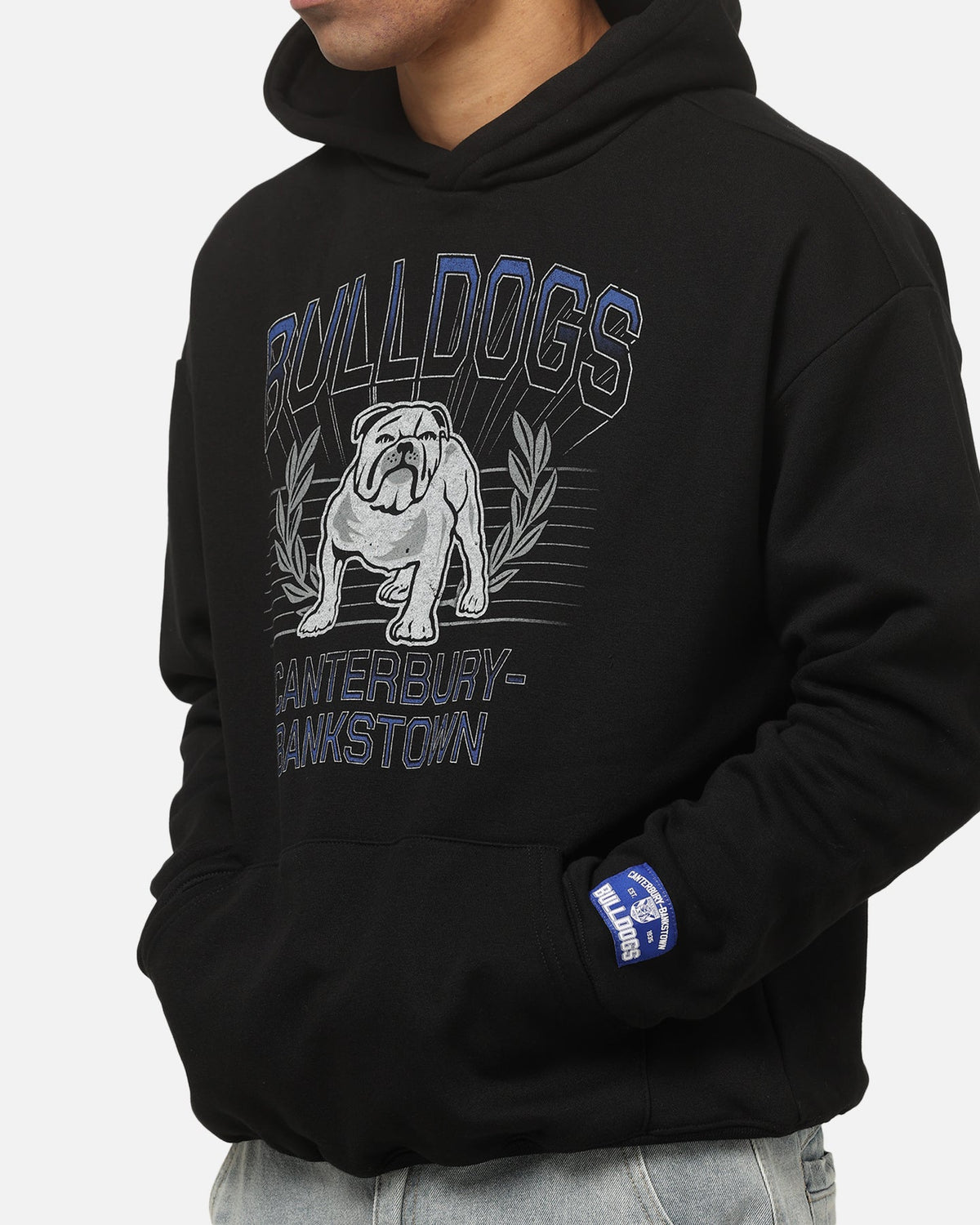 Bleacher Athletic Canterbury-Bankstown Bulldogs NRL Adult Club Wreath Hoodie Black