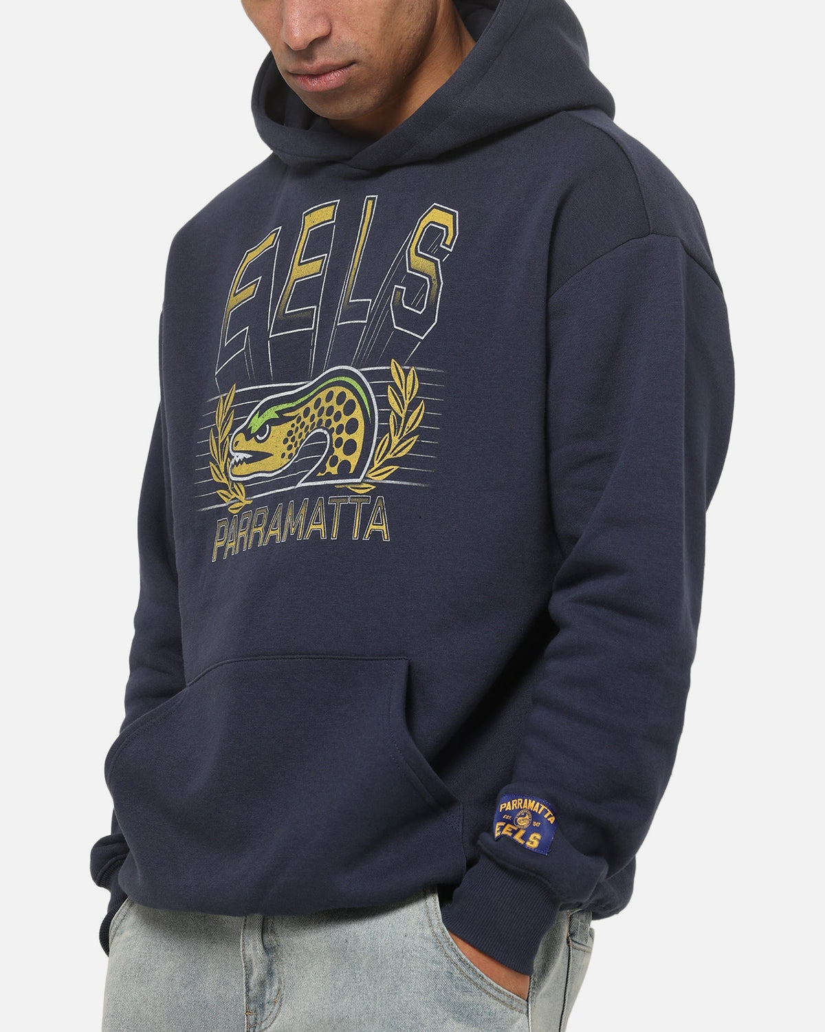 Bleacher Athletic Parramatta Eels NRL Adult Club Wreath Hoodie Navy