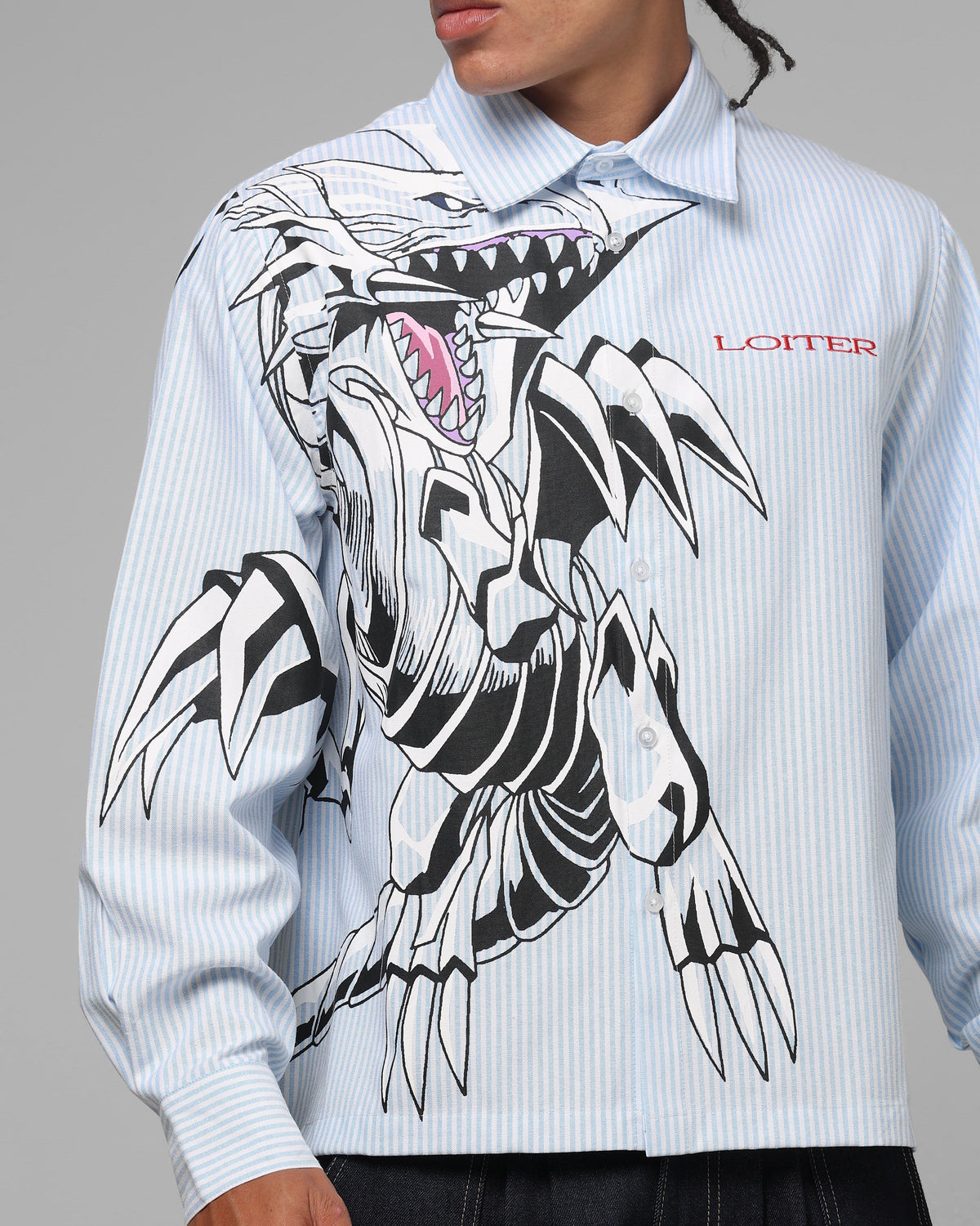 Loiter Blue Eyes Button Up Shirt Blue Stripe