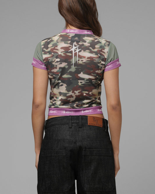 Loiter X One Piece Women's Nami Mesh T-Shirt Green Camo
