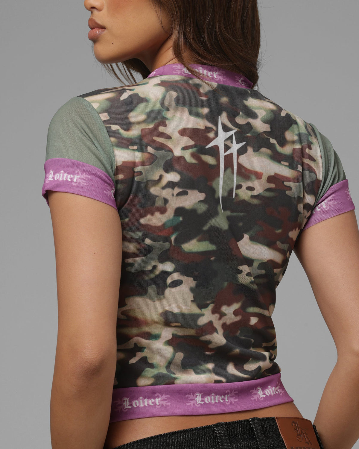 Loiter X One Piece Women's Nami Mesh T-Shirt Green Camo - image 8