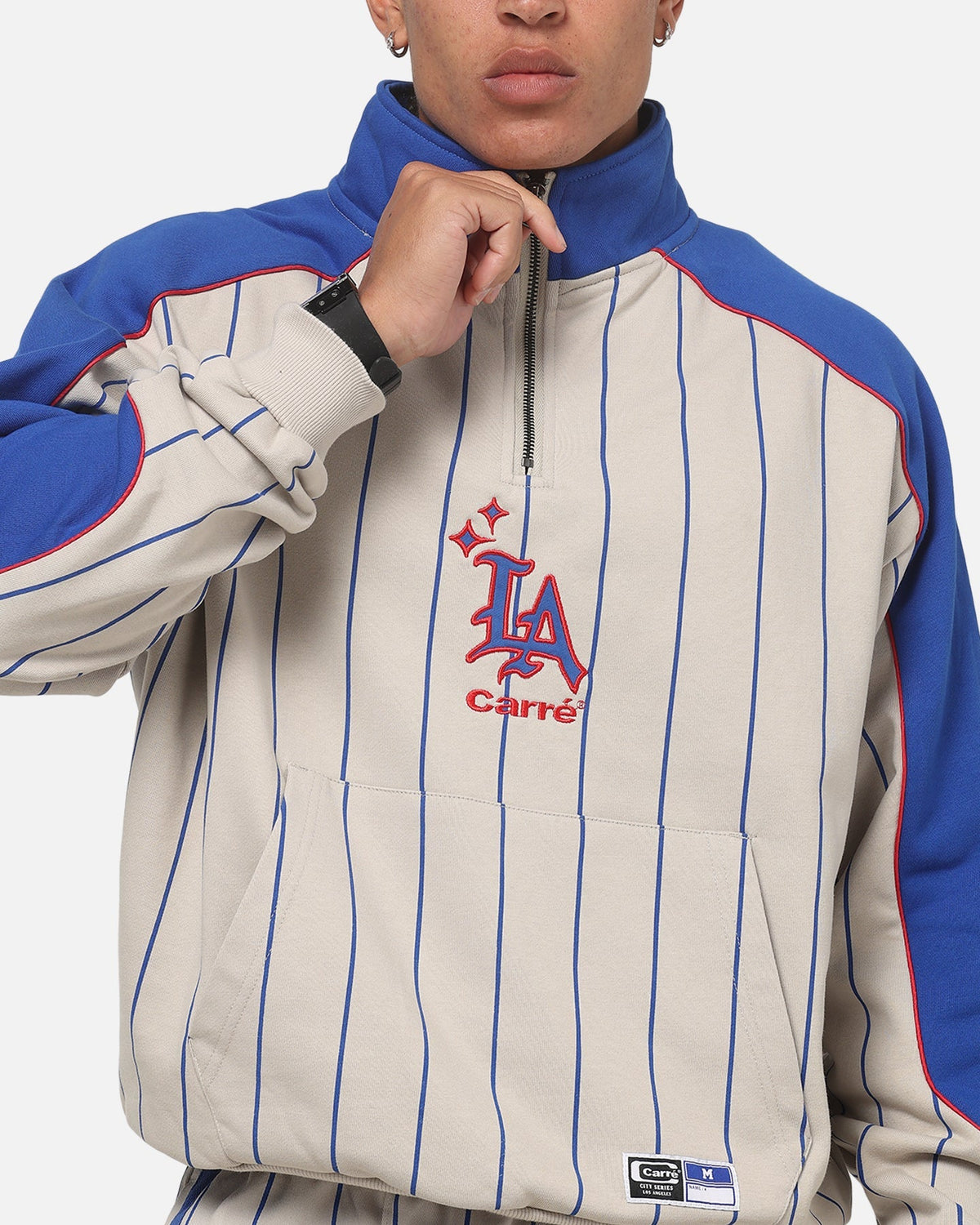 Carre Los Angeles City Series Quarter Zip Crewneck Grey/Blue - image 6