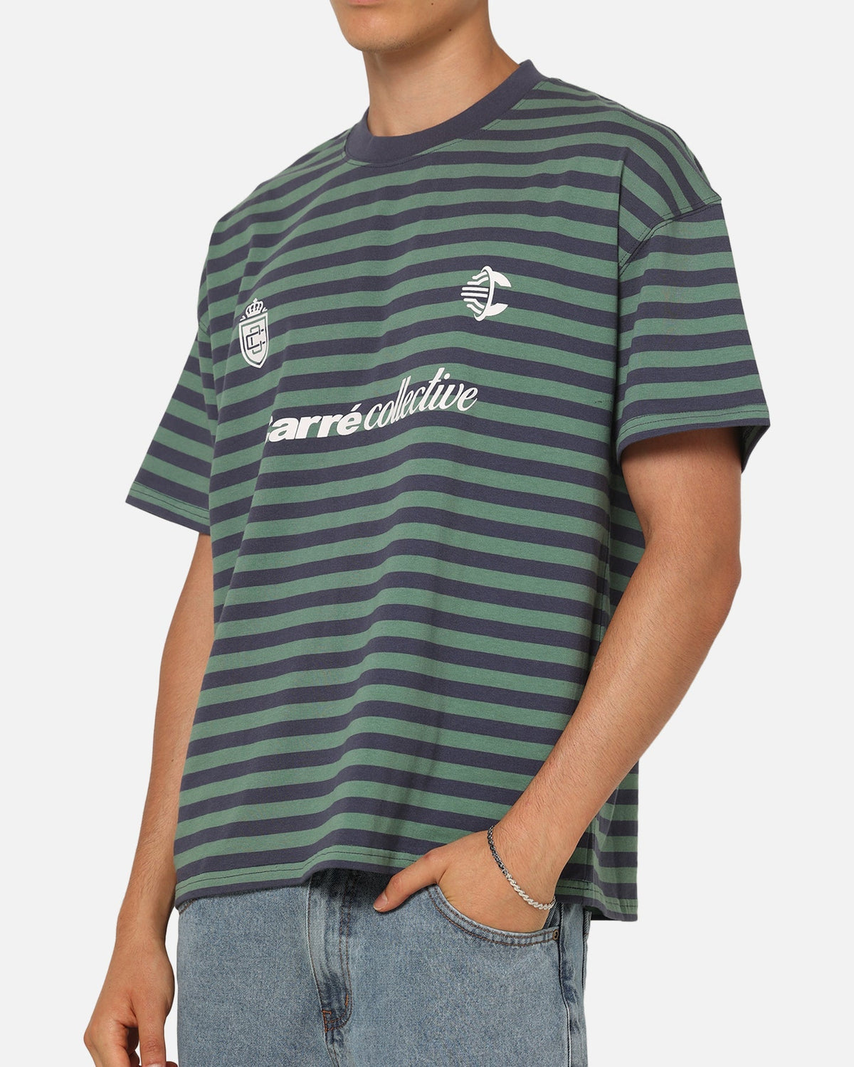 Carre Collective Stripe T-Shirt Navy Stripe - image 6