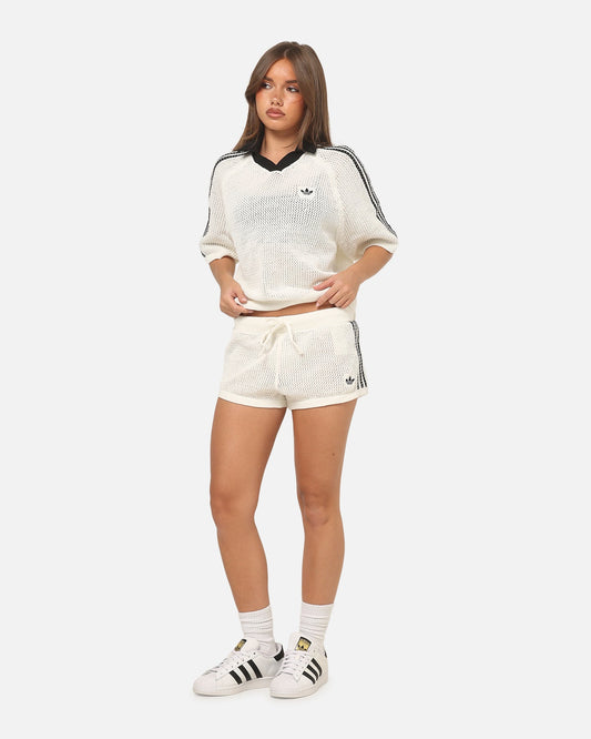 Adidas Women's Crochet Polo Shirt White/Black - image 2