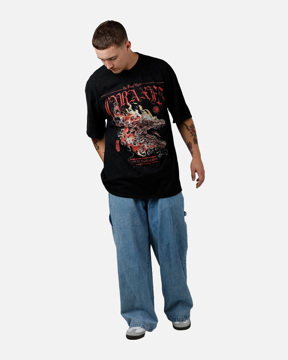 73Studio X House Of The Dragon Caraxes T-Shirt Black Acidwash - image 6