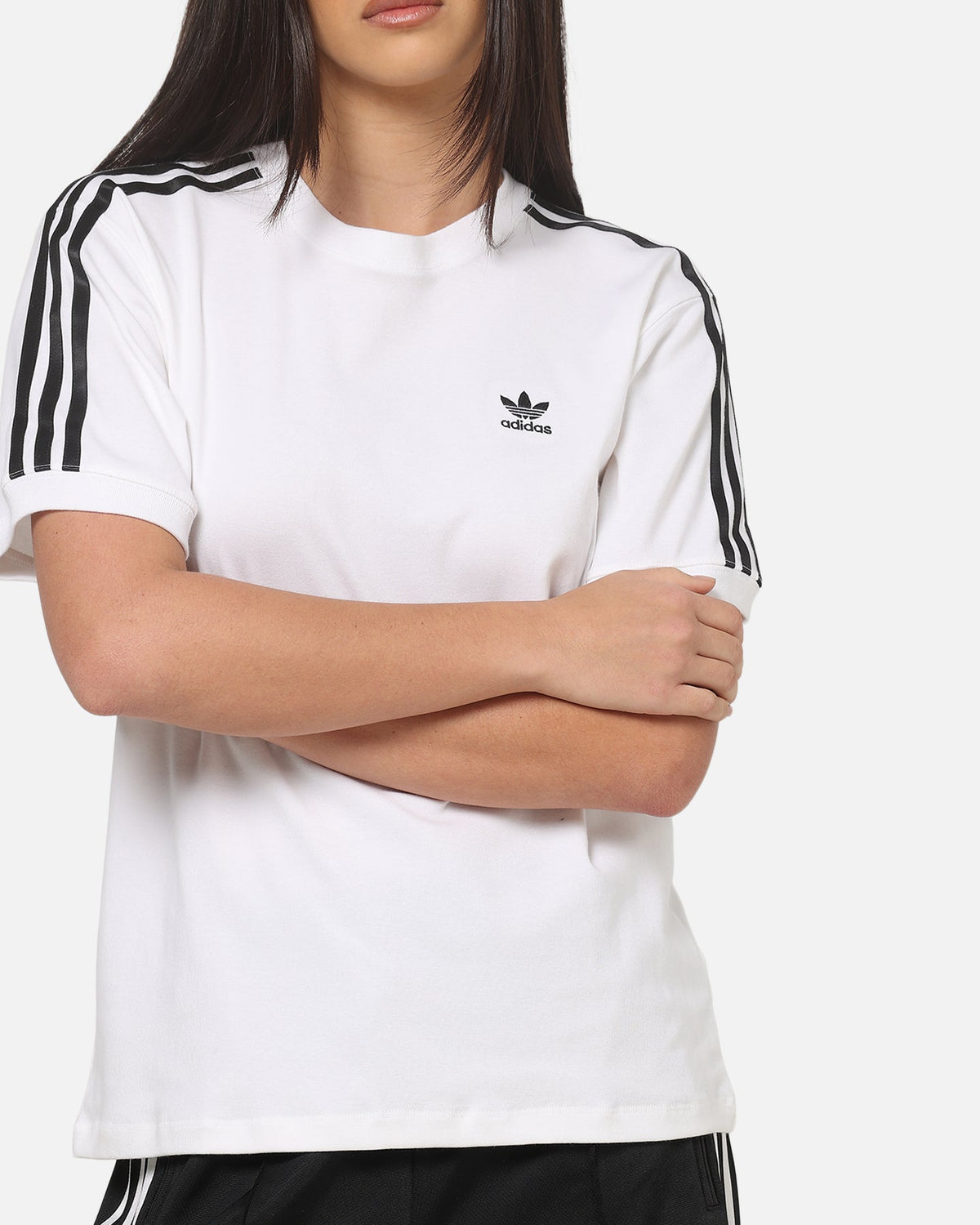 Adidas Women's 3 Stripe T-Shirt White/Black - image 6