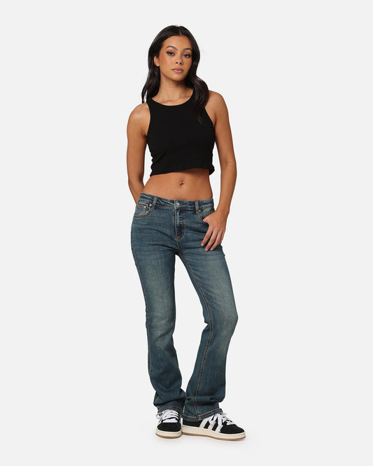 XXIII Women's Mid Rise Skinny Bootleg Jean Dark Denim - image 2