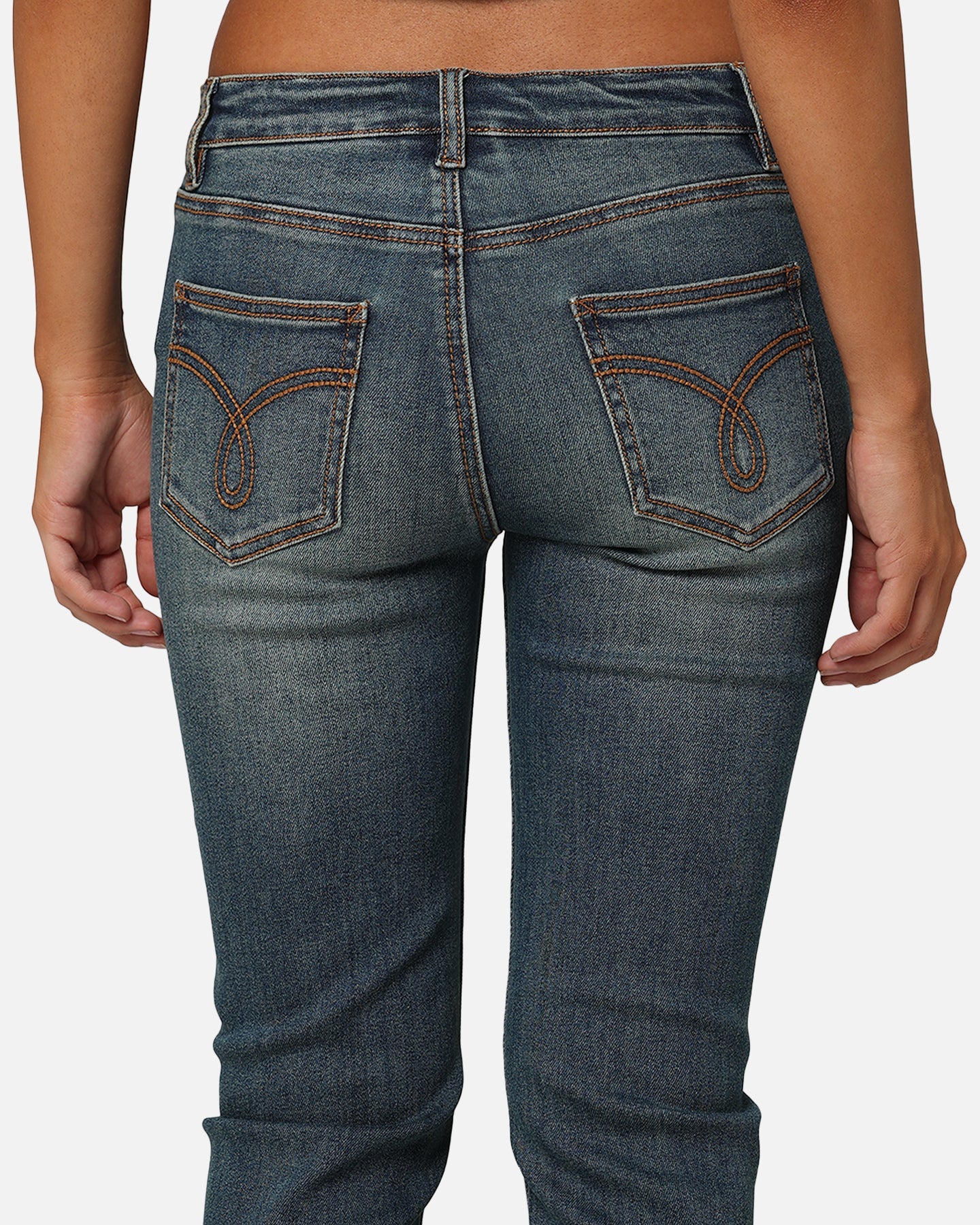 XXIII Women's Mid Rise Skinny Bootleg Jean Dark Denim - image 8
