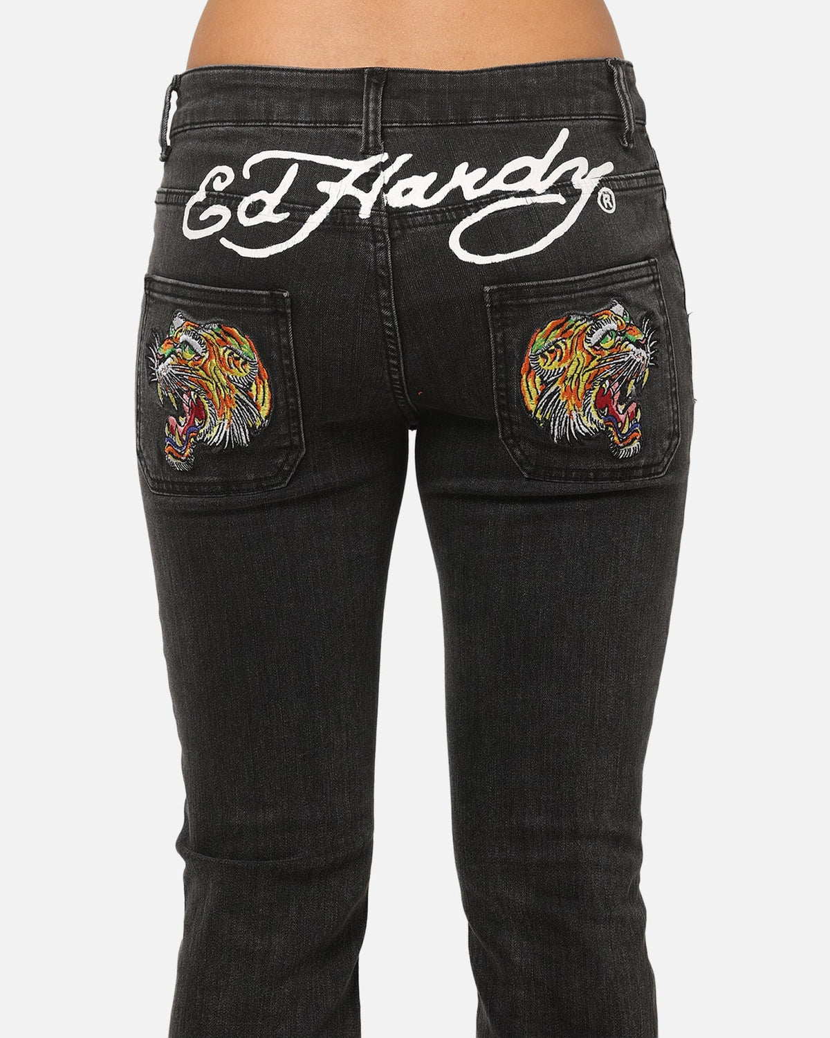 Ed Hardy Women's Tiger Bootcut Jeans Washed Black - image 8