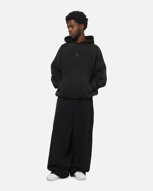 Saint Morta Distressed Baggy Sweatpants Black Wash
