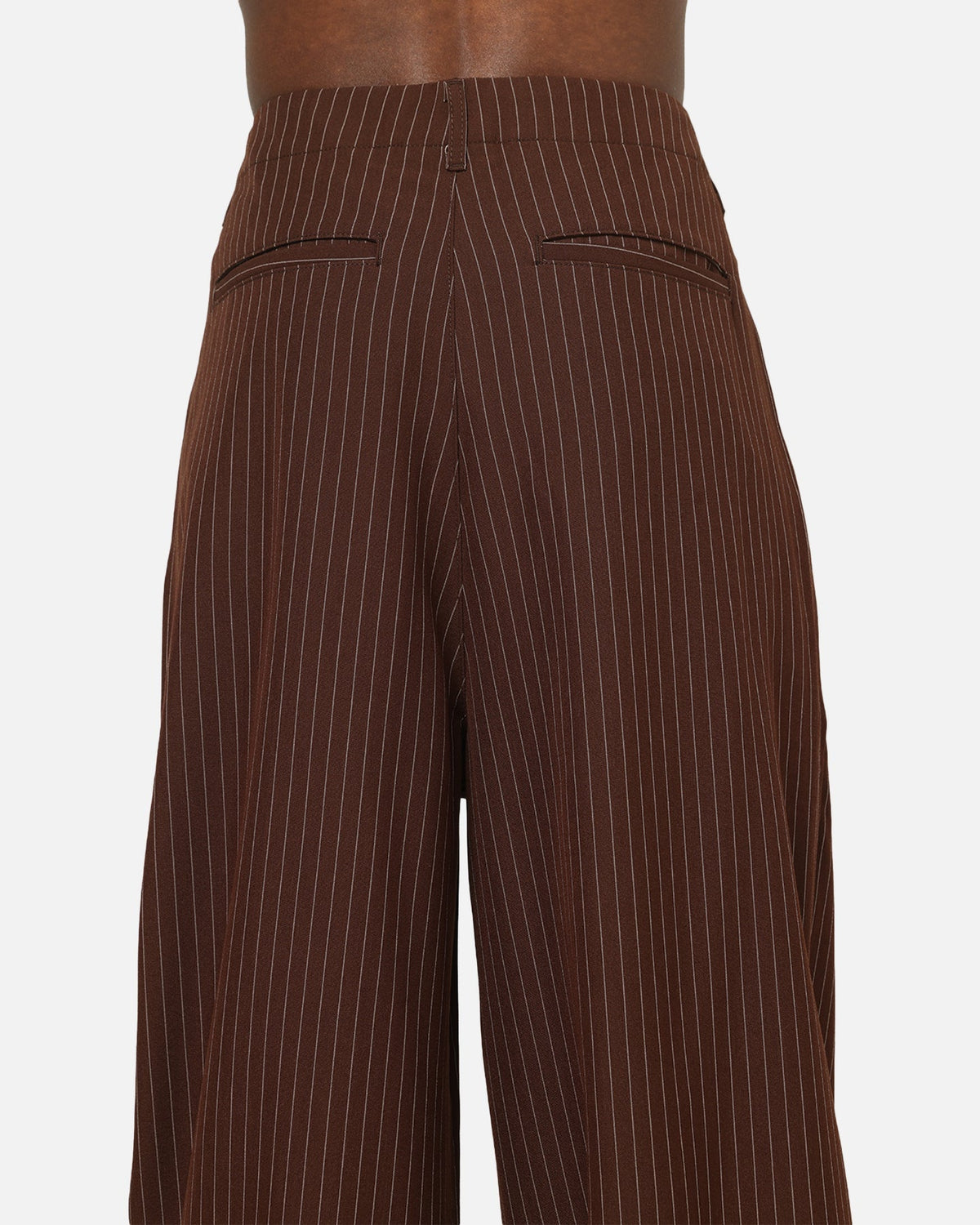 Carre Heritage Pleated Pants Brown Pinstripe - image 8