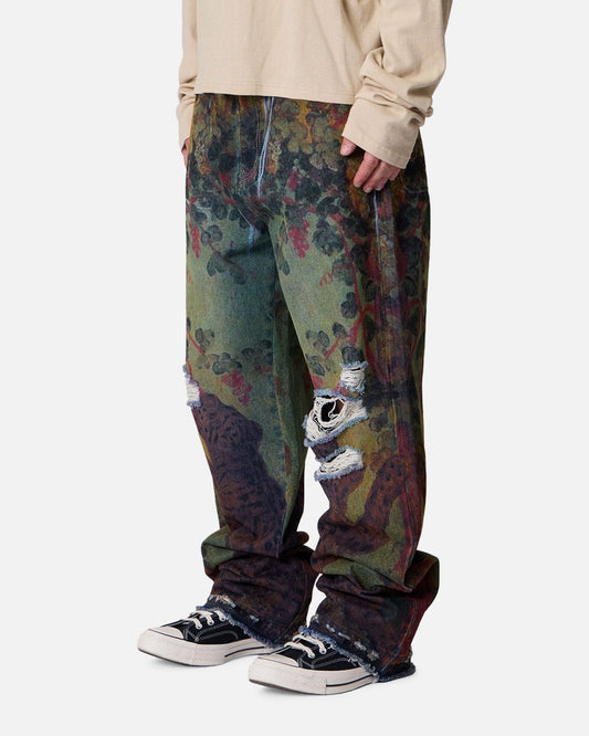 MNML Ultra Baggy Leopard Denim Jeans Multi - image 2