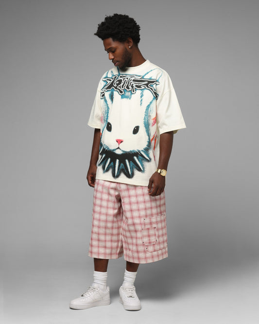 Loiter Utility Cargo Shorts Pink Check - image 2