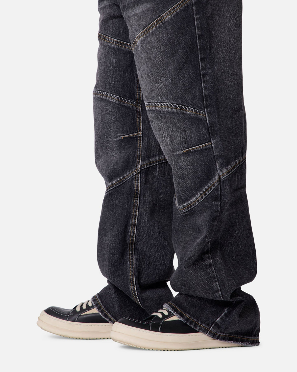 MNML Panelled Moto Denim Jeans Washed Black - image 6